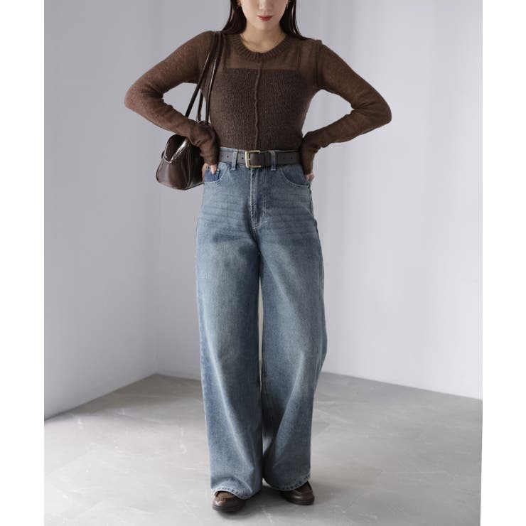 モヘアライク透かし編みニットトップス | Riberry | 詳細画像19 