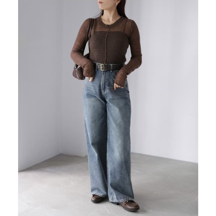 モヘアライク透かし編みニットトップス | Riberry | 詳細画像20 