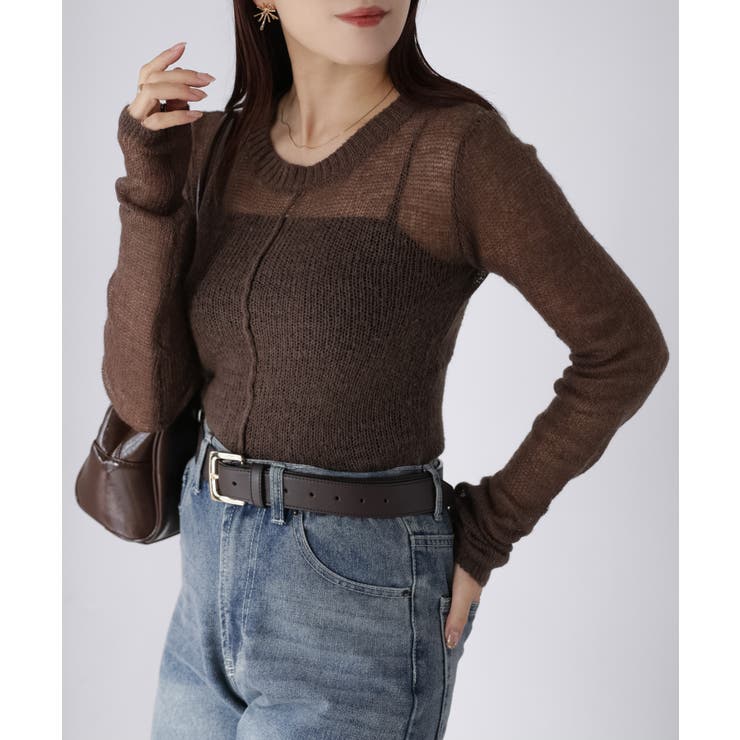 モヘアライク透かし編みニットトップス | Riberry | 詳細画像22 