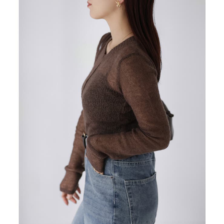 モヘアライク透かし編みニットトップス | Riberry | 詳細画像23 