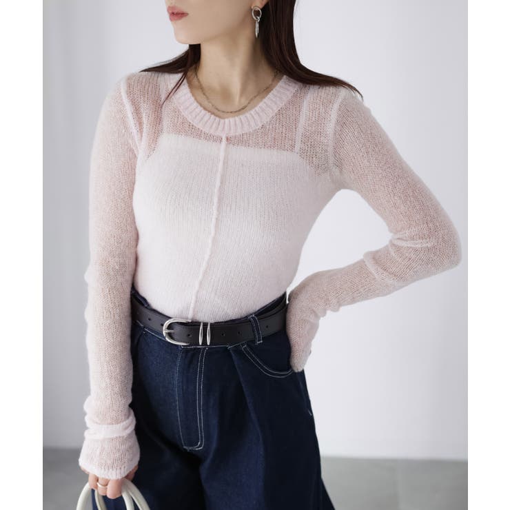 モヘアライク透かし編みニットトップス | Riberry | 詳細画像26 