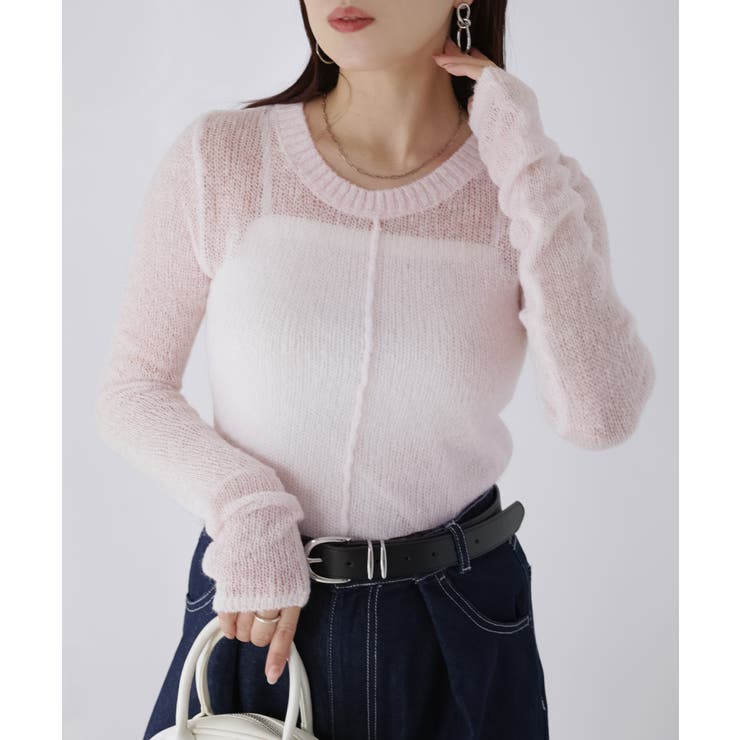 モヘアライク透かし編みニットトップス | Riberry | 詳細画像29 