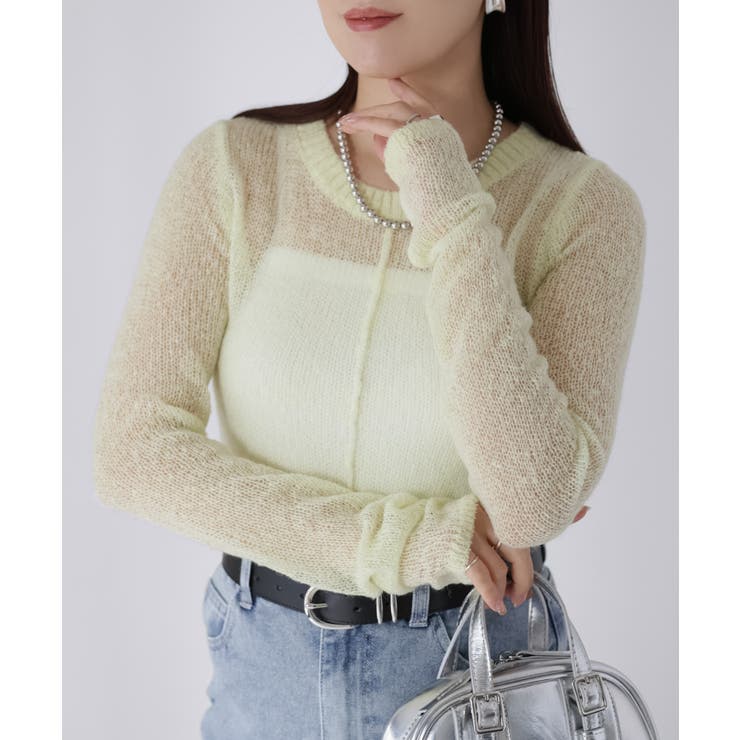 モヘアライク透かし編みニットトップス | Riberry | 詳細画像33 