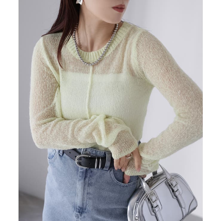 モヘアライク透かし編みニットトップス | Riberry | 詳細画像38 