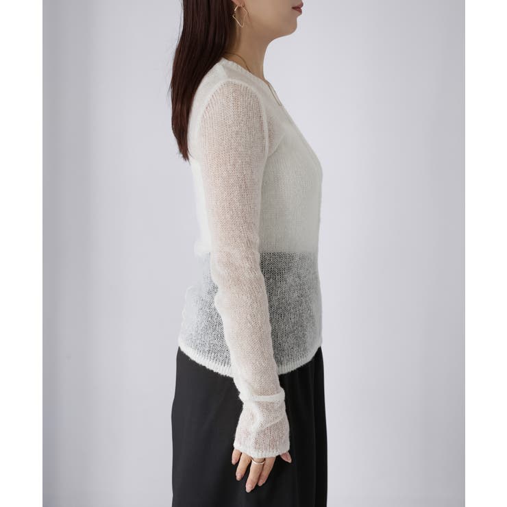 モヘアライク透かし編みニットトップス | Riberry | 詳細画像42 