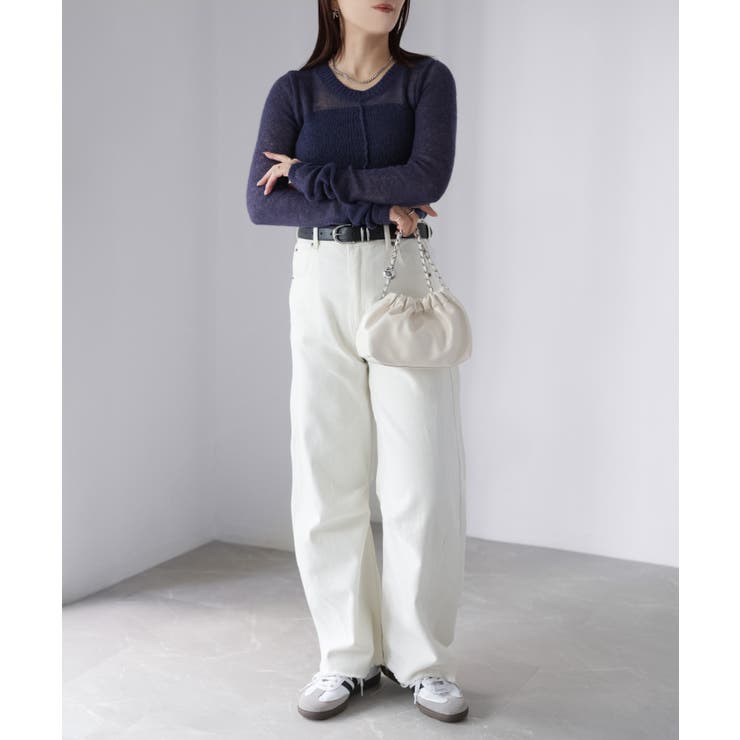 モヘアライク透かし編みニットトップス | Riberry | 詳細画像6 