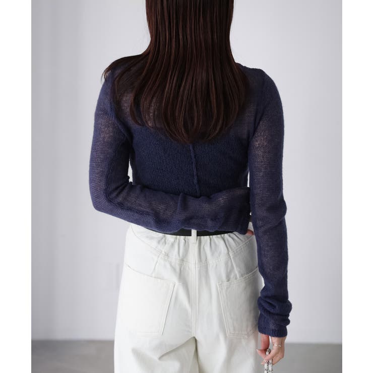 モヘアライク透かし編みニットトップス | Riberry | 詳細画像8 