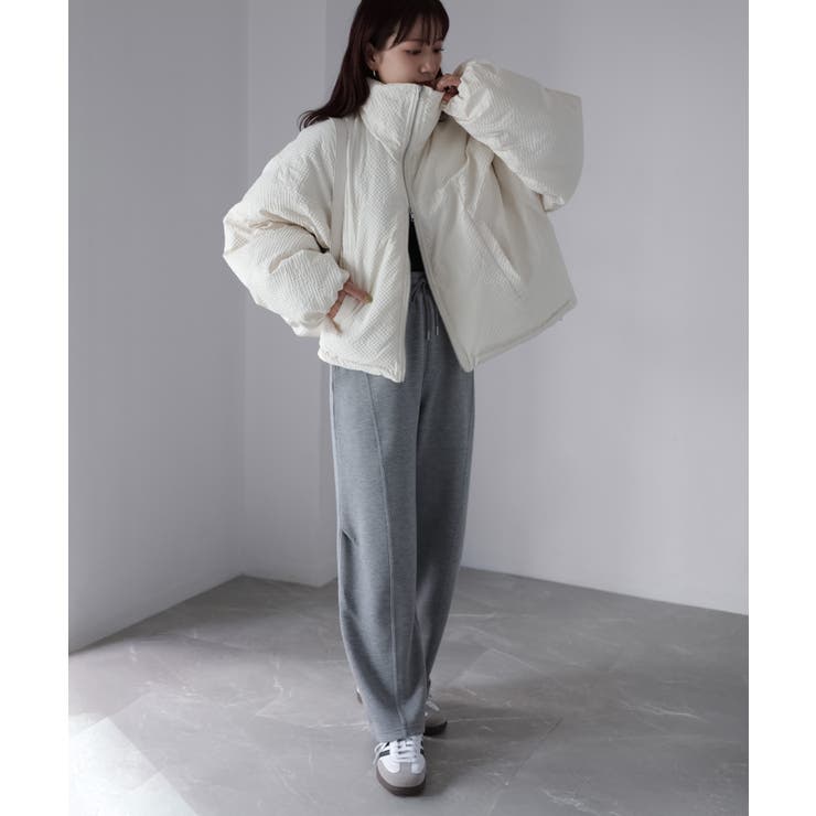 チェックサッカースタンドカラーショートダウン | Riberry | 詳細画像19 