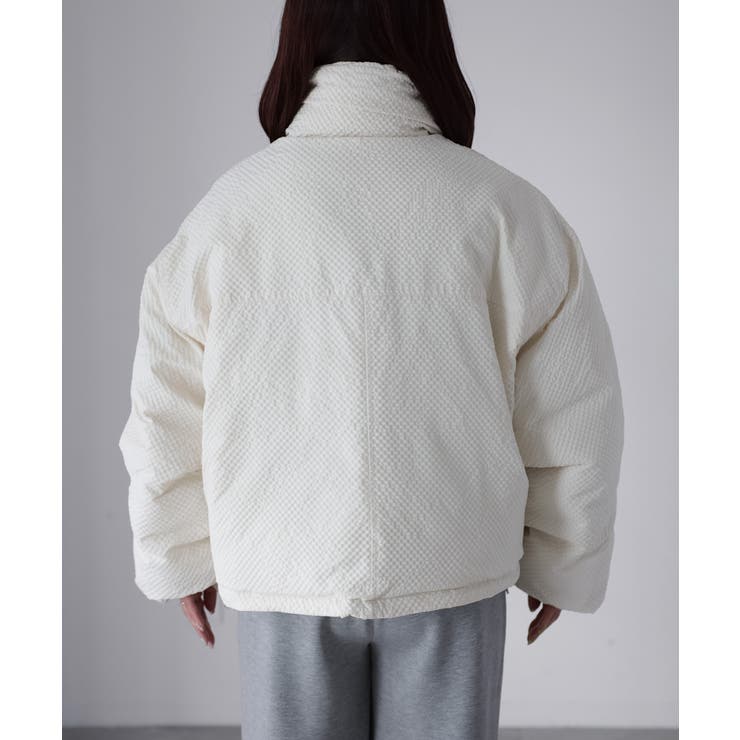 チェックサッカースタンドカラーショートダウン | Riberry | 詳細画像42 