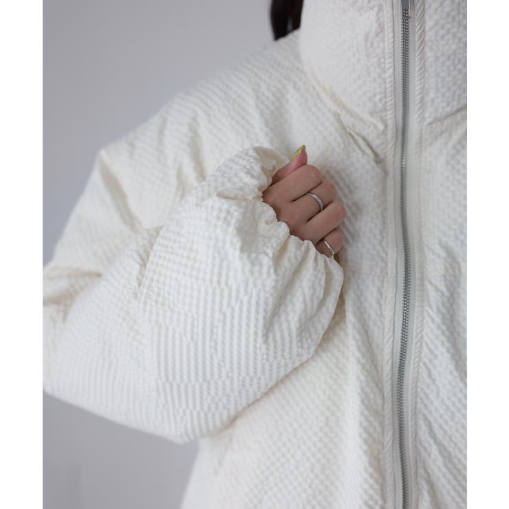 チェックサッカースタンドカラーショートダウン | Riberry | 詳細画像44 