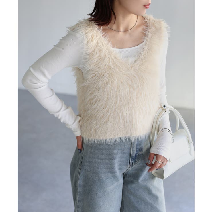 前後2WAYシャギーニットビスチェ | Riberry | 詳細画像10 