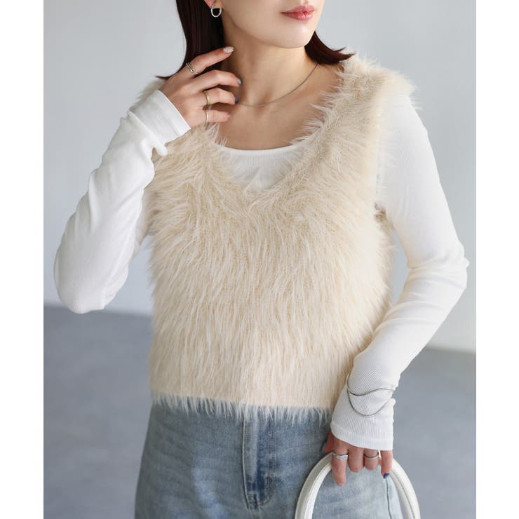 前後2WAYシャギーニットビスチェ | Riberry | 詳細画像12 