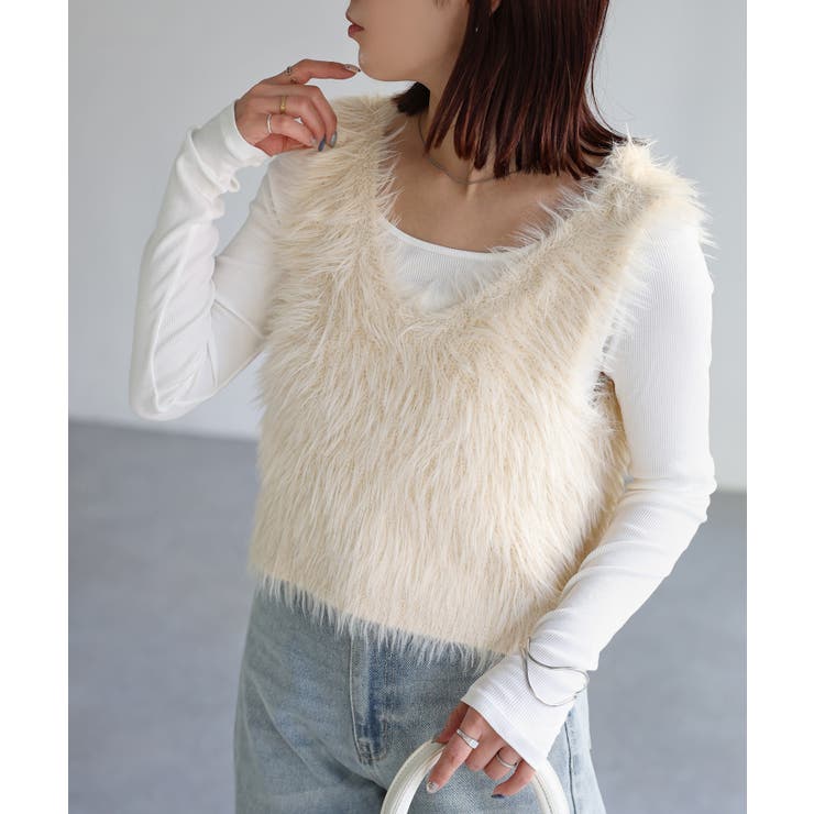 前後2WAYシャギーニットビスチェ | Riberry | 詳細画像14 