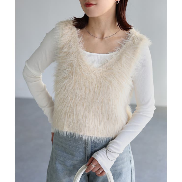 前後2WAYシャギーニットビスチェ | Riberry | 詳細画像15 