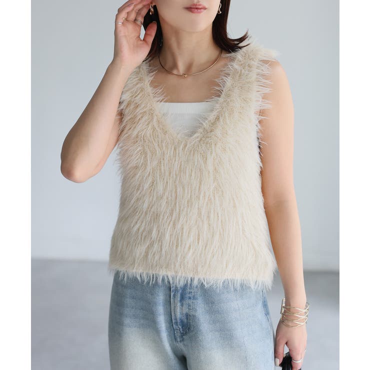 前後2WAYシャギーニットビスチェ | Riberry | 詳細画像2 