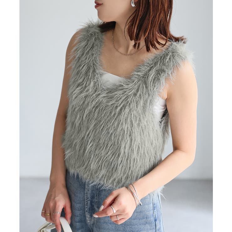 前後2WAYシャギーニットビスチェ | Riberry | 詳細画像24 