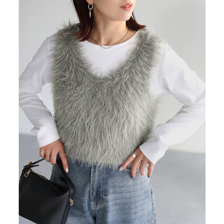 前後2WAYシャギーニットビスチェ | Riberry | 詳細画像30 