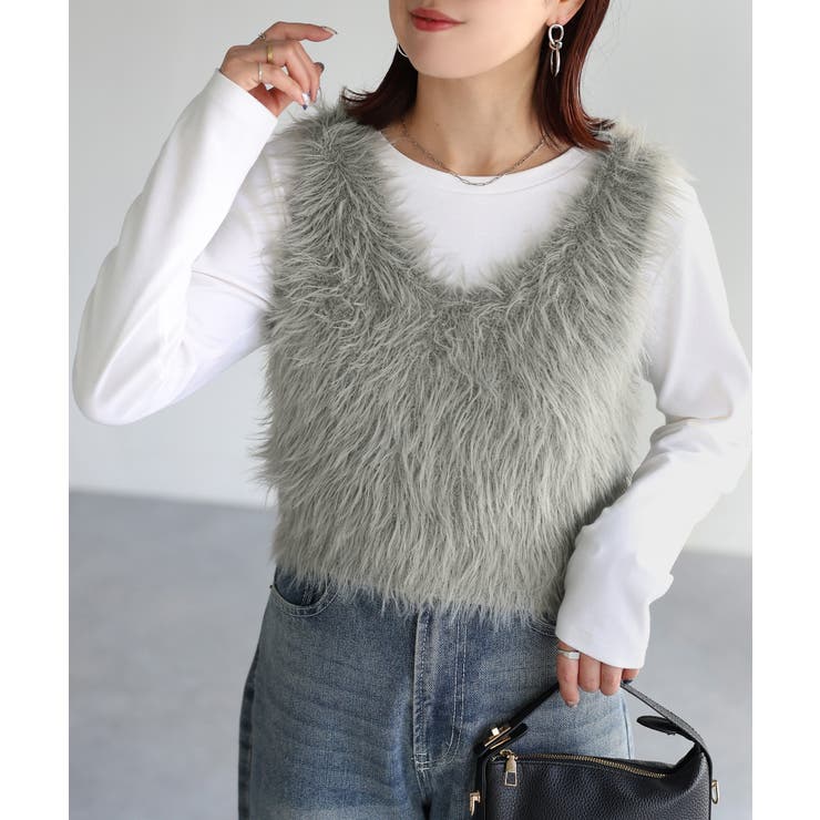 前後2WAYシャギーニットビスチェ | Riberry | 詳細画像31 