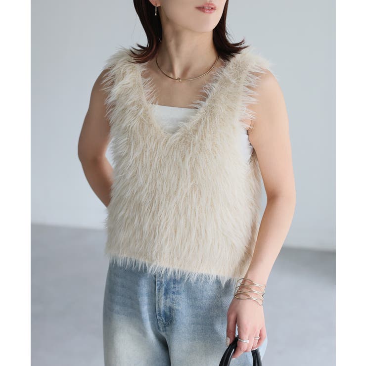 前後2WAYシャギーニットビスチェ | Riberry | 詳細画像5 