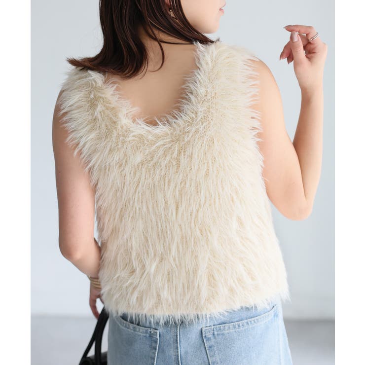 前後2WAYシャギーニットビスチェ | Riberry | 詳細画像7 