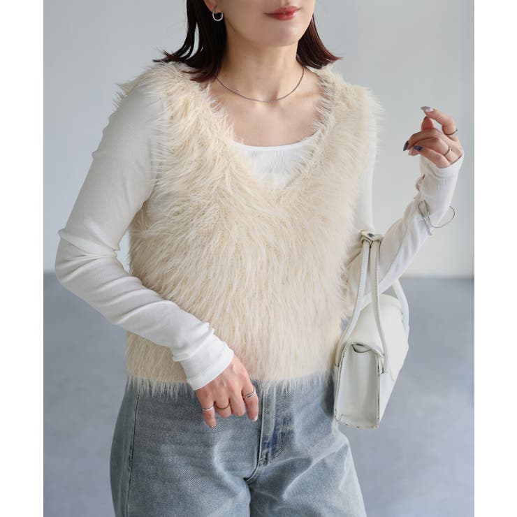 前後2WAYシャギーニットビスチェ | Riberry | 詳細画像9 