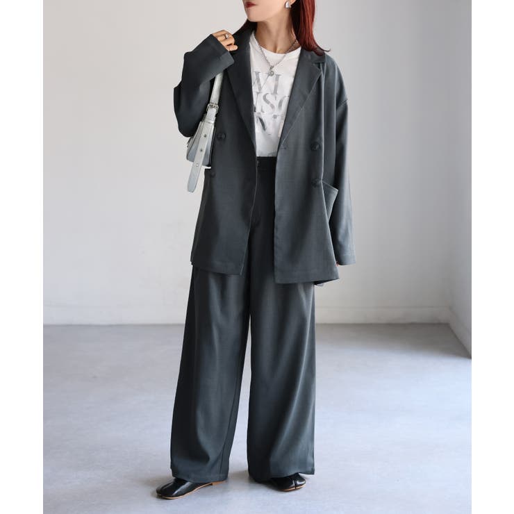 ダブルジャケット+ワイドパンツセットアップ | Riberry | 詳細画像14 