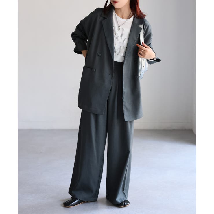 ダブルジャケット+ワイドパンツセットアップ | Riberry | 詳細画像15 