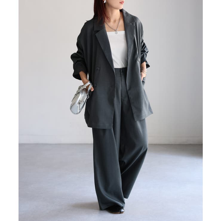 ダブルジャケット+ワイドパンツセットアップ | Riberry | 詳細画像4 