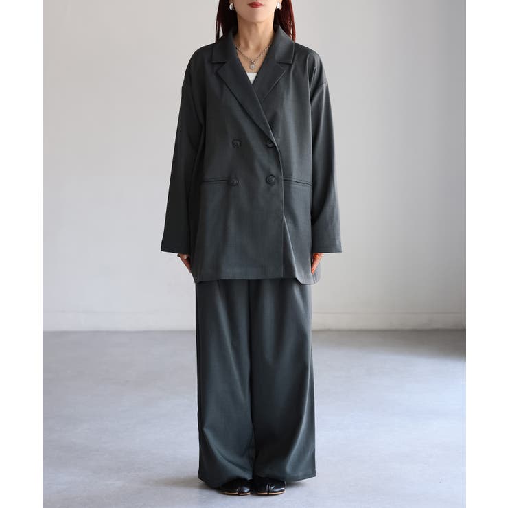 ダブルジャケット+ワイドパンツセットアップ | Riberry | 詳細画像43 