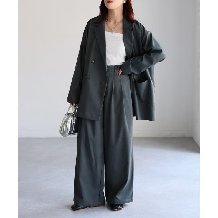 ダブルジャケット+ワイドパンツセットアップ | Riberry | 詳細画像5 