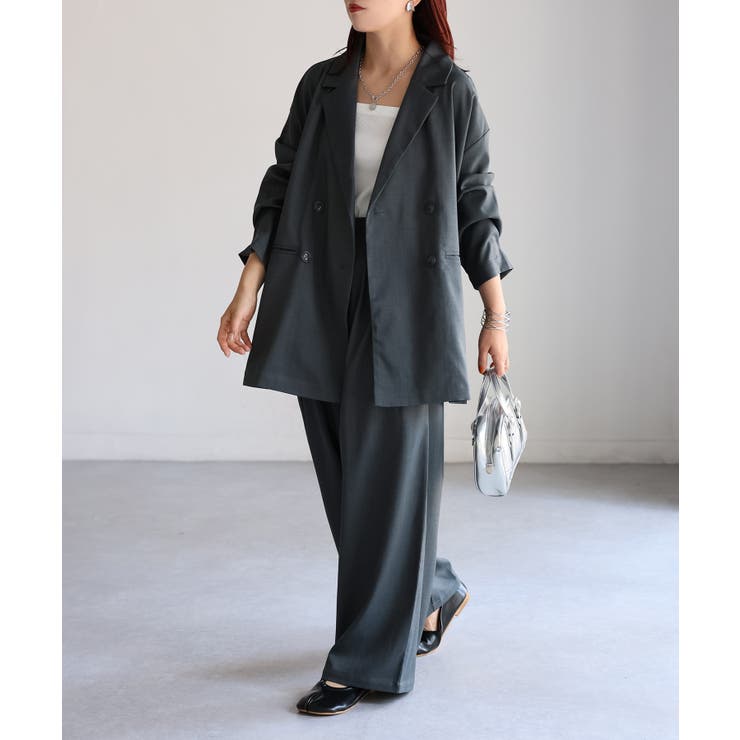 ダブルジャケット+ワイドパンツセットアップ | Riberry | 詳細画像6 