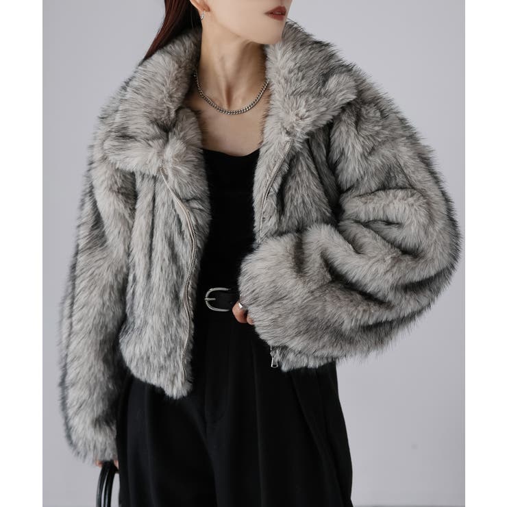 ダブルジップ2WAYミックスファーブルゾン[品番：RBRW0000071]｜Riberry