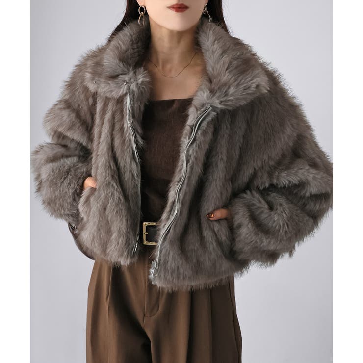 ダブルジップ2WAYミックスファーブルゾン[品番：RBRW0000071]｜Riberry