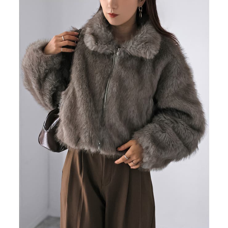 ダブルジップ2WAYミックスファーブルゾン[品番：RBRW0000071]｜Riberry