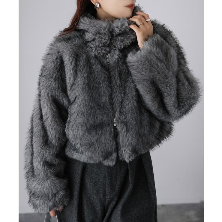 ダブルジップ2WAYミックスファーブルゾン[品番：RBRW0000071]｜Riberry