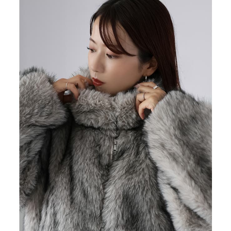 ジャケット・アウター Berry leather/fur faux reversible flight jacket / フェイクレザーファー