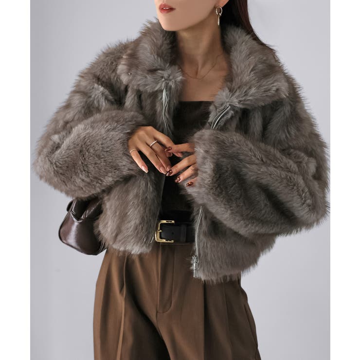 ダブルジップ2WAYミックスファーブルゾン[品番：RBRW0000071]｜Riberry