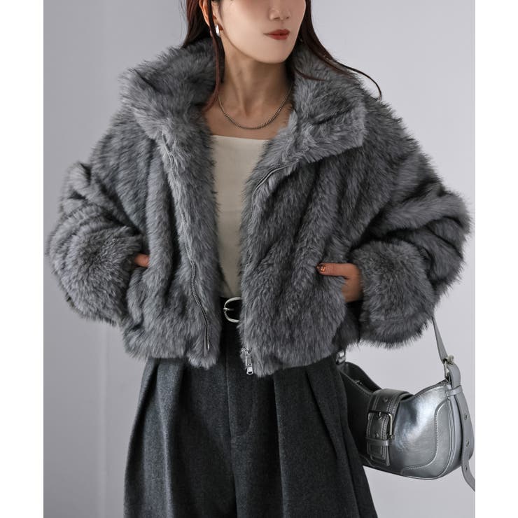 ダブルジップ2WAYミックスファーブルゾン[品番：RBRW0000071]｜Riberry