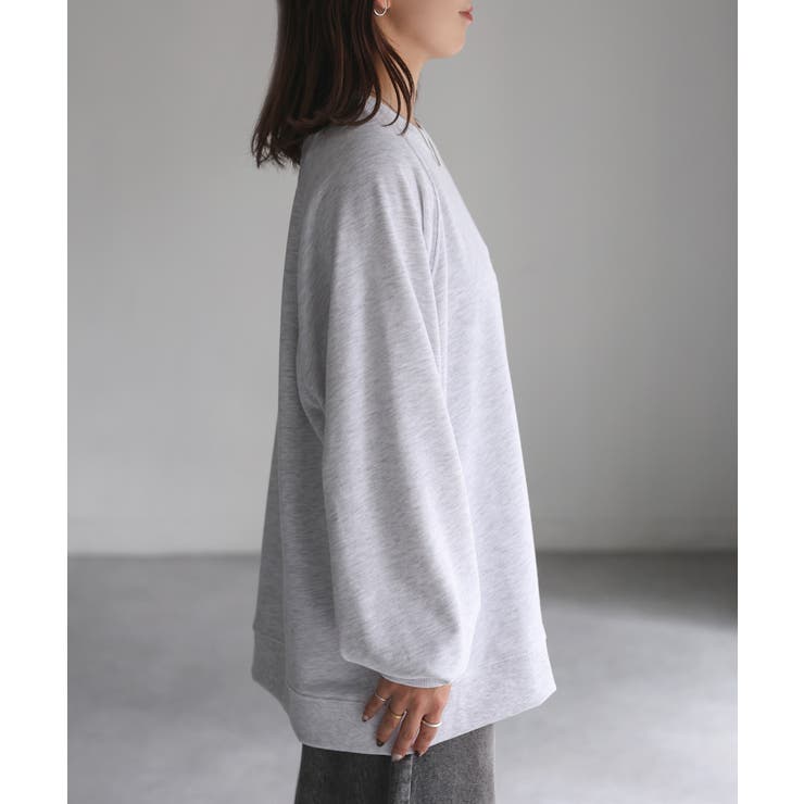 ネコ刺繍ラグランオーバーサイズ薄手スウェット | Riberry | 詳細画像18 