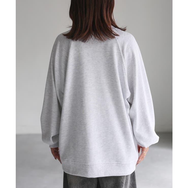 ネコ刺繍ラグランオーバーサイズ薄手スウェット | Riberry | 詳細画像19 