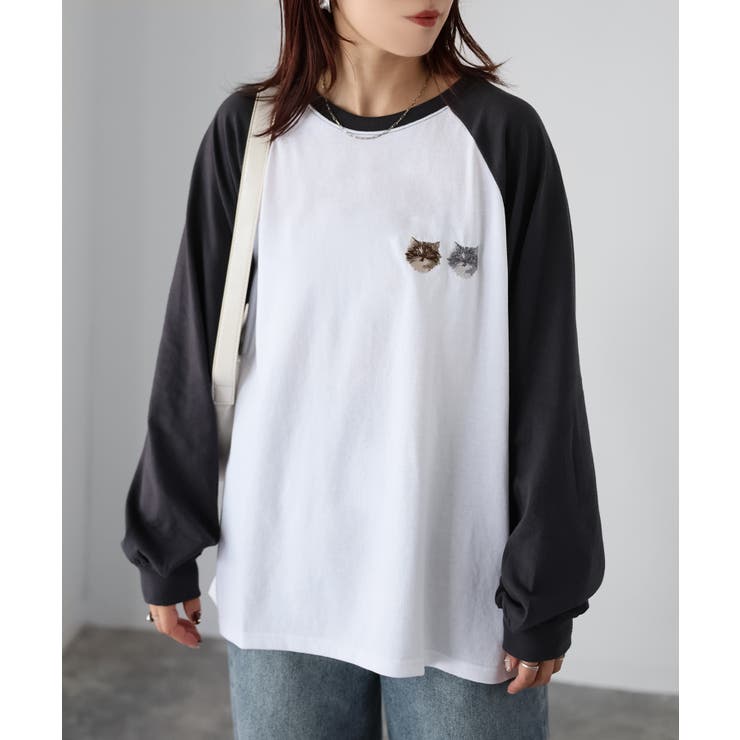 ネコ刺繍ラグランロンT | Riberry | 詳細画像10 