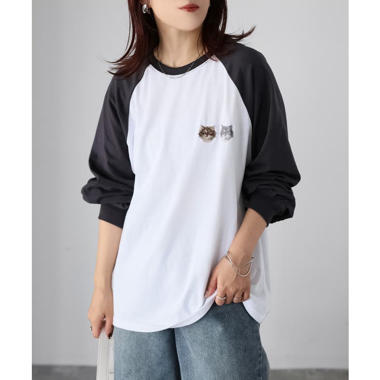 ネコ刺繍ラグランロンT | Riberry | 詳細画像16 