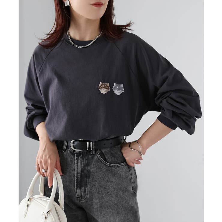 ネコ刺繍ラグランロンT | Riberry | 詳細画像17 