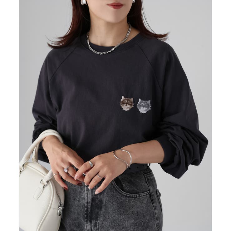 ネコ刺繍ラグランロンT | Riberry | 詳細画像21 