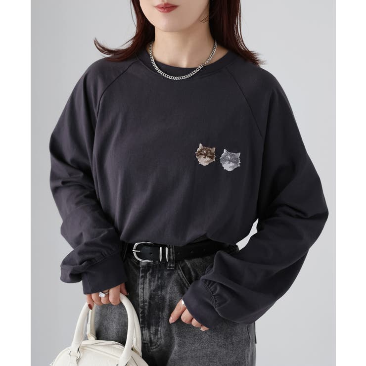 ネコ刺繍ラグランロンT | Riberry | 詳細画像23 