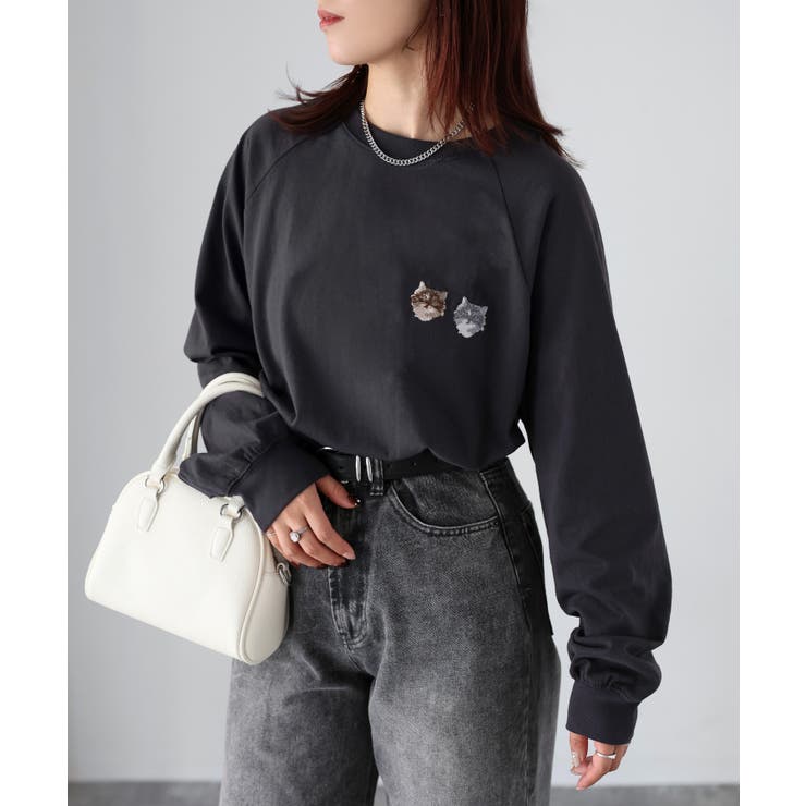 ネコ刺繍ラグランロンT | Riberry | 詳細画像24 