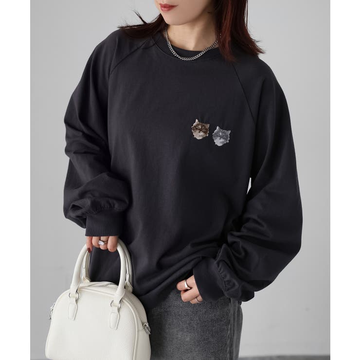 ネコ刺繍ラグランロンT | Riberry | 詳細画像26 