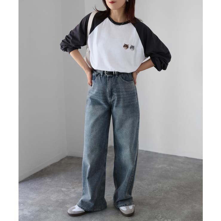 ネコ刺繍ラグランロンT | Riberry | 詳細画像3 