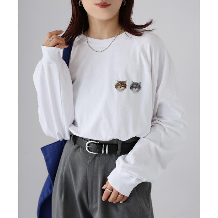 ネコ刺繍ラグランロンT | Riberry | 詳細画像40 