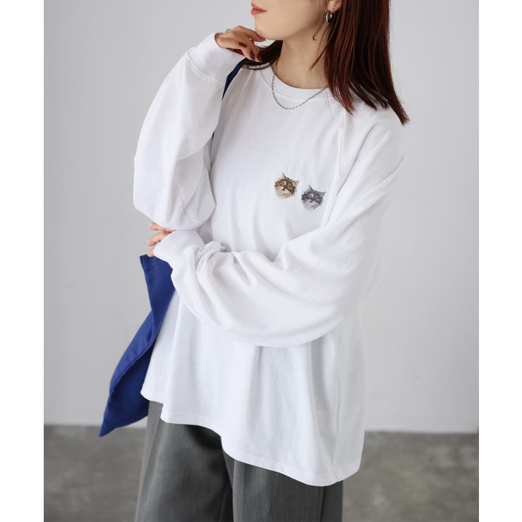 ネコ刺繍ラグランロンT | Riberry | 詳細画像42 